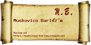 Muskovics Barlám névjegykártya